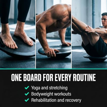 Wobble Balance Board for Exercise & Stability Training, Portable Balance Trainer with Handle, Eco-Friendly Construction, Non-Slip Surface for Core Workouts, Yoga & Home Fitness