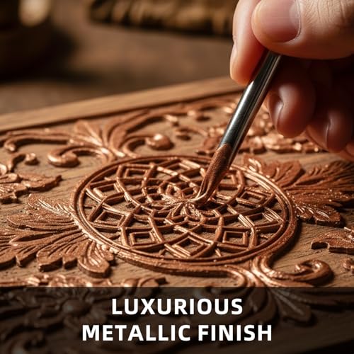 Falling in Art 33.8 Oz Heavy Body Copper Metallic Acrylic Paint, Non-Toxic | Art Craft Paints for Canvas, Wood, Clay, Fabric, Metal, Furniture - color: Copper