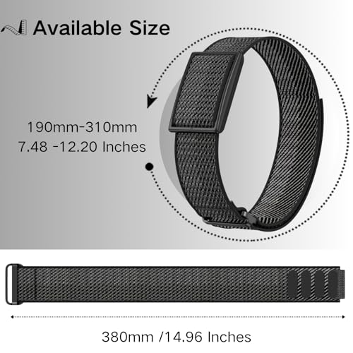 Bicep Bands Compatible for Polar Loop (2025) / Visible Armband 2.0 Straps - color: Black