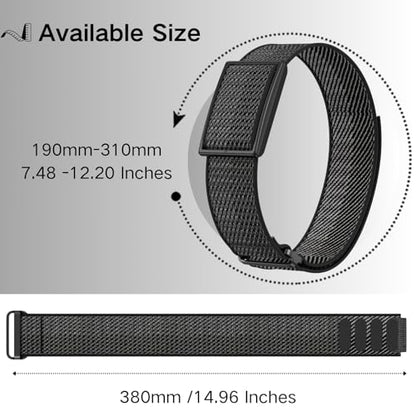 Bicep Bands Compatible for Polar Loop (2025) / Visible Armband 2.0 Straps - color: Black