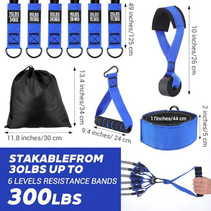 Kifmurase Heavy Resistance Bands,300lbs Exercise Bands with Handles for Men
