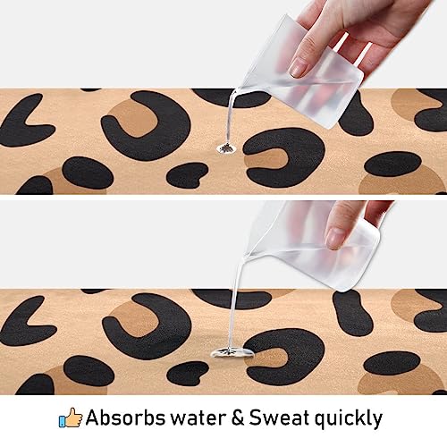 Yoga Mat Towel Leopard Paw Print, 73" x 27" - color: Leopard Paw Print