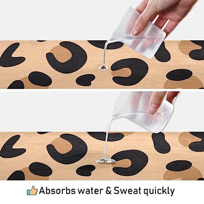 Yoga Mat Towel Leopard Paw Print, 73" x 27" - color: Leopard Paw Print
