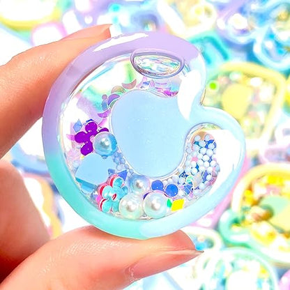 Alphabet Resin Shaker Molds Kawaii Keychain Charm Large and Small Set Pack of 107 Silicone Trays Seal Films Precision Tip Applicator Bottle Kit Bundle - color: Alphabet Craft Pack of 107
