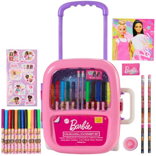 Barbie Color and Roll Activity Set with Carrying Case, Stickers, & Art Supplies - style: Barbie
