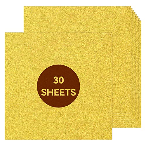 Gold Glitter Cardstock 12 x 12, Paper for Cricut, Thick Card Stock for Card Making, Scrapbooking, Craft(250Gsm 30Sheets)…… - color: Gold9