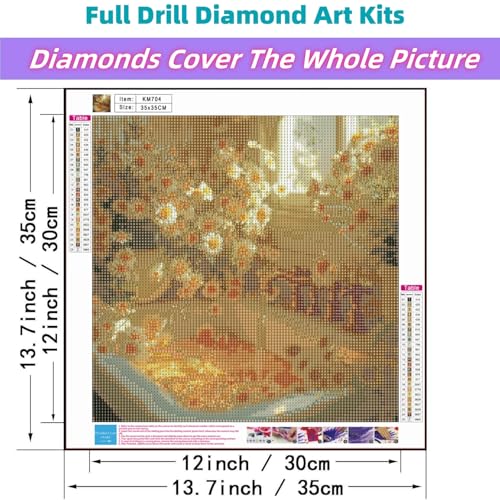 JYXSJYYD 5D Flower DIY Diamond Art Kits for Adults,Chrysanthemum Diamond Paintings Kits for Beginners,Paint by Diamonds Dot Full Drill Round Art Crafts,Home Wall Art Decor 13.8x13.8 inches - color: KM704-1
