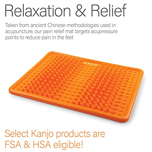 Kanjo Acupressure Foot Pain Relief Mat | Pressure Point Foot Massager for Plantar Fasciitis, Heel Pain & Arch Pain Relief | for Use at Standing Desk