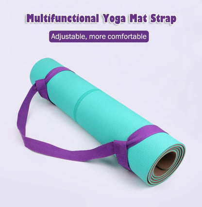 AKOAK Adjustable Yoga Mat Strap, Multi-purpose Strap, Durable Yoga Mat Carrying Strap (Excluding Yoga Mat), Pack of 1 - color: Purple