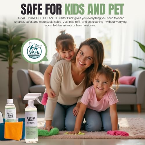 All Purpose Cleaner Starter Pack – Plant-Based, Fragrance Free, Empty Refillable, Cleaning Kit with 8oz Concentrate & 16oz Spray Bottle - style: Starter Pack