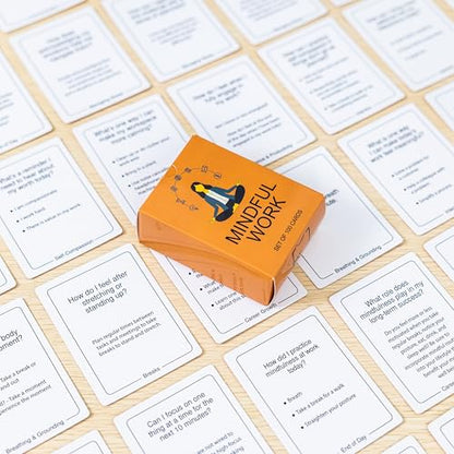 100 Mindful Work Cards – Mindfulness & Self‑Care Prompts for Professionals | Desk & Travel Deck for Stress Relief, Focus, Motivation & Well‑Being - style: Work Cards