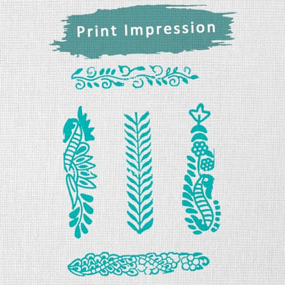 Pottery Printing Blocks - Stylish Border Pattern Wooden Stamps (Set of 5) Floral Wooden Stamps for Card Making Scrapbooking and Crafts HASHCART®