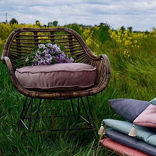 Round Floor Pillow Cover Velvet Throw Seating Pouf Yoga Meditation Cushion Plush Case Reading Room Decor Cover Only (19.7IN, Dusty Rose) - color: Dusty Rose, size: 19.7" x 19.7" (Pack of 1)