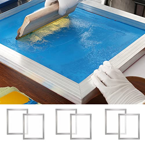 VEVOR Screen Printing Kit, 6 Pieces Aluminum Silk Screen Printing Frames, 20x24inch Silk Screen Printing Frame with 160 Count Mesh, High Tension Nylon Mesh and Sealing Tape for T-Shirts DIY Printing - size: 20x24inch-6