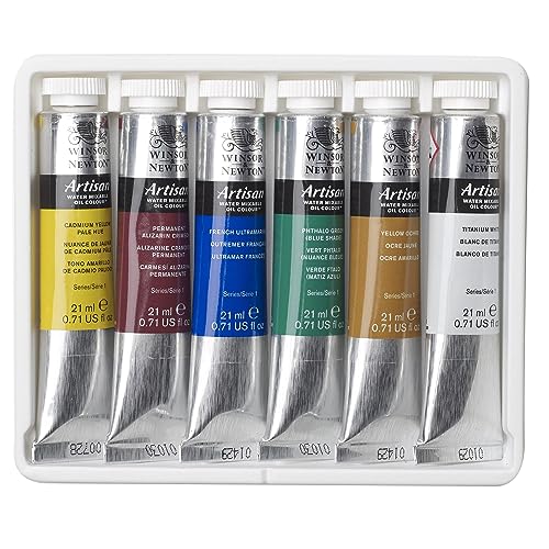 Winsor & Newton Artisan Water Mixable Oil Color Paint, Starter Set, 0.71-oz (21ml) Tubes, Set of 6 - style: Starter Set 6 x 0.71-oz