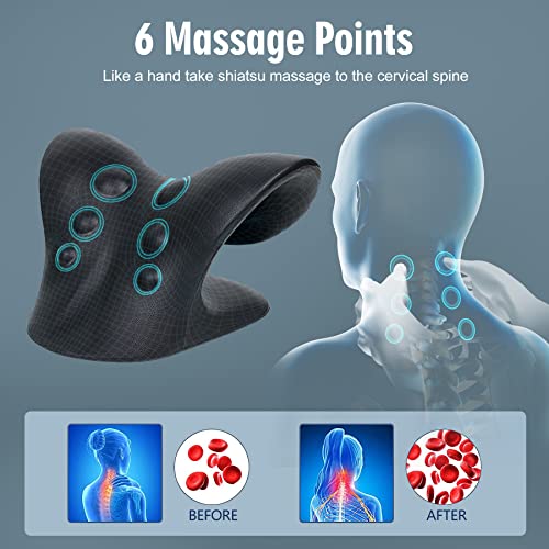 ComfortLife Neck Stretcher for Pain Relief, Neck and Shoulder Relaxer Cervical Traction Device Pillow for Muscle Relax and TMJ Pain Relief(Black) - color: Black