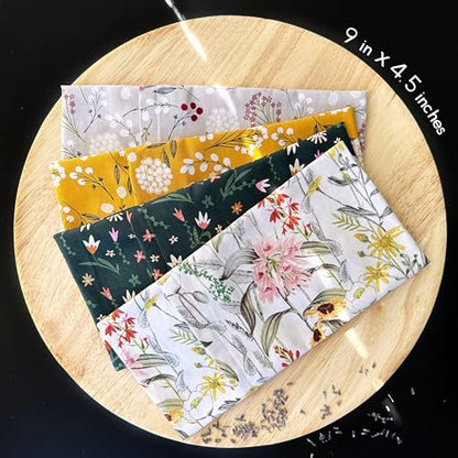 100% USA Handmade, Washable Cotton Eye Pillow 9", Moist Heat Eye Compress, Unscented Hot/Cold Therapy Pack (Stemmed Floral, Rice) - color: Stemmed Floral