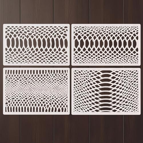 Snake Skin Stencil Set – Reusable Alligator Skin Reptile Pattern Templates for Painting, Walls, Wood, Fabric, and DIY Art Projects