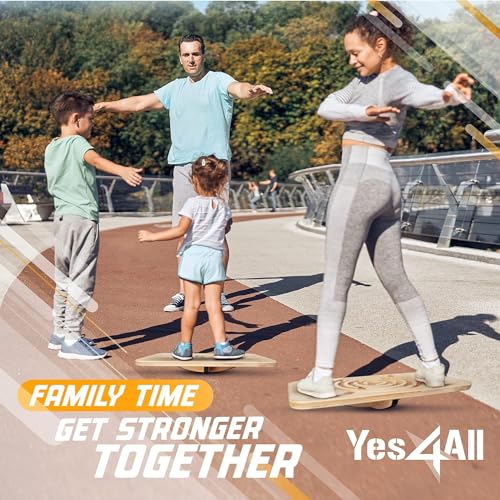 Yes4All 350LBS Professional Wooden Balance Board for Leg Workout, Anti-Slip Rocker Board, Wobble Board for Standing Desk - color: D. Maze Game