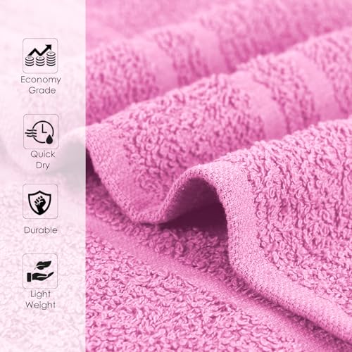 24 Pack Pink Hand Towels 100% Cotton Spa Towel – 16x27 inches Highly Absorbable Facial Towels Gym, Hair, Face, Bulk Small Towels (Not Bleach Proof) - color: Pink, size: HAND TOWEL PACK OF 24 16X27