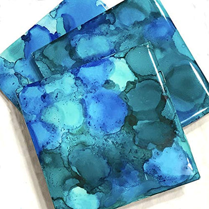 Pixiss Blue Alcohol Ink Set - 5 Shades of Highly Saturated Alcohol Ink for Epoxy Resin Supplies, Yupo Paper, Tumblers, Coasters - Resin Colorant for Epoxy Resin and Resin Art Supplies