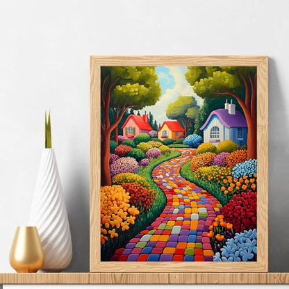 Natuyalo Paint by Numbers Kit for Adults Beginners, 16" Wx20 L Canvas Pictures Painting Acrylic Paintwork with 3 Pcs Paintbrushes, Colorful Town Landscape - color: ART-05