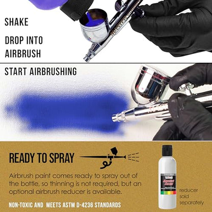 U.S. Art Supply Pearlized Gold Pearl Acrylic Special Effects Airbrush Paint - 8oz Ready to Spray Air Brush Paint for Nails, Models, Fabric - Water-Based Air Brush Painting - color: Gold Pearl, size: 8 Fl Oz (Pack of 1)