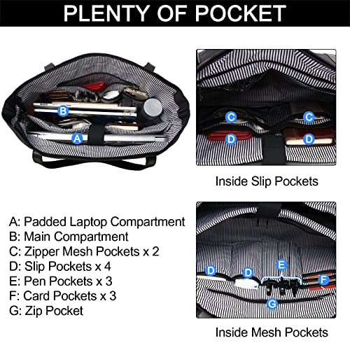 Laptop Bag for Women,ChaseChic Waterproof Classic Teacher's Tote Bag 15.6in Computer Work Bags for Women with Luggage Strap - color: Charcoal Gray-15.6in