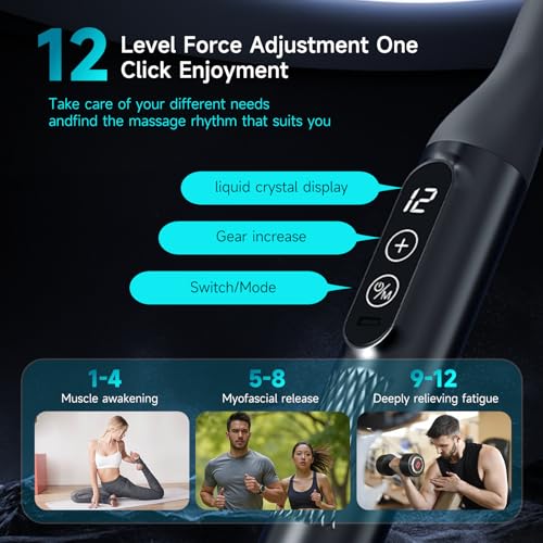 Massage Gun With Extended Handle, Back Massager Tool, U-Shaped Massager