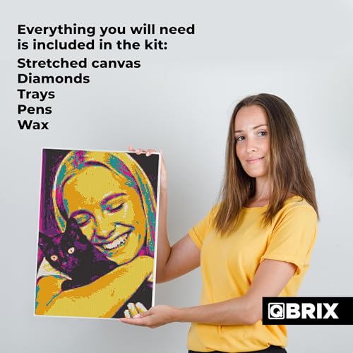 QBRIX Framed Diamond Art from Any Photo - Custom Diamond Painting Kit for Adults - Personalised Gem Art - DIY Craft Kit for Adults - Pop-Art - 12 x 17 inches - color: Pop-Art A3
