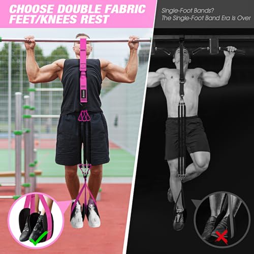 Ayombo Pull Up Assistance Bands, Resistance Bands for Pull Up Bar Workout, Adjustable Heavy Duty Pull Up Assist Equipment with 4 Assistance Bands, Home Gym Fitness Exercise Strength Training - color: Red