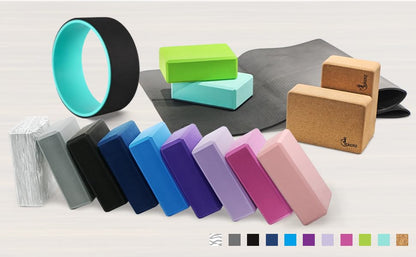 EXERZ Yoga Blocks 2 pack, Gym Blocks, Exercise Workout Fitness Bricks, Pilates Stretch Handstand Non-Slip - color: Navy