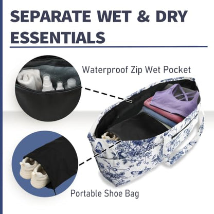 Yoga Mat Bag Yoga Tote Bag with Large Waterproof Zipper Pocket and Drawstring Pocket Yoga Mat Bag Carrier Fit Most Size Mats and All You Stuff - color: white blue