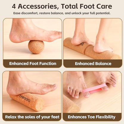 Premium Cork Balance Board for Foot Recovery & Mobility, Professional Foot Strengthening & Balance Training Kit for Plantar Fasciitis Relief, Physical Therapy & Stability - size: Basic version