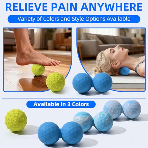 Peanut & Spiky Ball Set Physical Therapy Blue Mix - color: Blue and White Mix