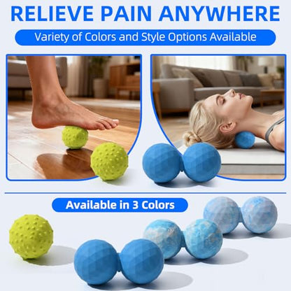 Peanut & Spiky Ball Set Physical Therapy Blue Mix - color: Blue and White Mix