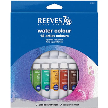 Reeves 18-Pack Water Color Tube Set, 10ml (8494251) - size: 18 Tubes, style: Water Colour