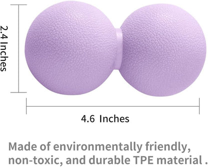 Double Lacrosse & Micro-Elastic Peanut Massage Ball - Myofascial Release Tool for Muscle, Back, Foot, and Physical Therapy, Mobility Roller for Acupressure and Relaxation (Purple) - color: Purple