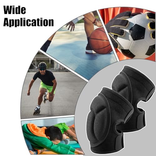 2Pcs Knee Pads for Cleaning, Thick Foam Work Knee Pads, Men Women Anti Slip Collision Avoidance Knees Pad for Gardening, Construction Work, Cleaning, Flooring (Black)