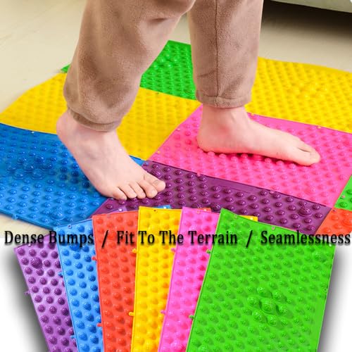 2-in-1 Foot Massage Mat & Reflexology Pad - Acupressure Mat with Toe Plates, Anti-Slip, Suitable for Bathroom, Yoga, Outdoor Games & More (Red) - color: Red