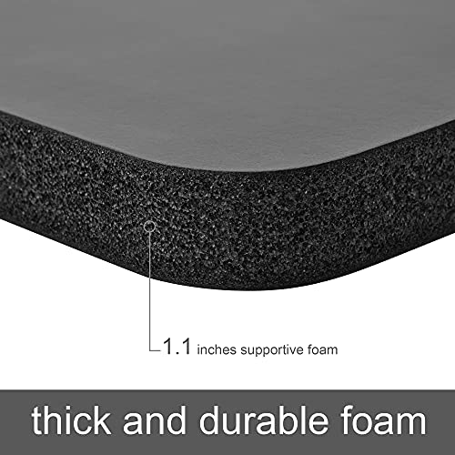 Yoga Knee pads, Extra Thick and Soft Knee Cushion, Long Knee Pads Cushions for Gardening, Exercise, Fitness, Baby Bath, Yoga-Black