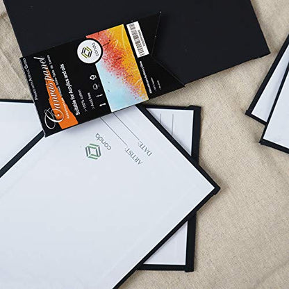 CONDA Black Canvases for Painting 9x12 inch, Pack of 14, 100% Cotton Acid-Free, 8 oz Gesso-Primed, Canvas Panels, Art Boards for Oil & Acrylic Painting - size: 9"x12"