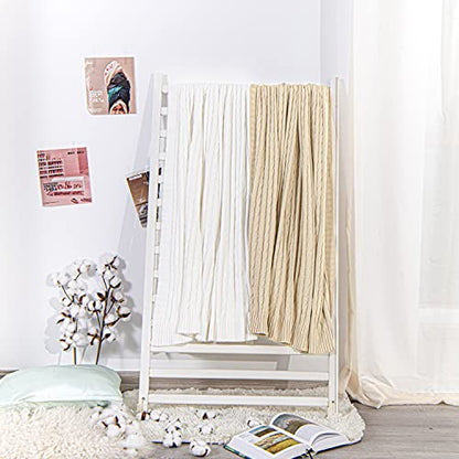 NTBAY Cotton Cable Knit Throw Blanket, 51 x 67, White - color: White, size: Throw(51"x67")