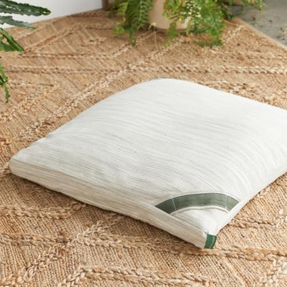 Avocado Organic Yoga Meditation Pillow, GOTS Certified Organic Cotton Cover, Natural Buckwheat Fill - size: Square Meditation