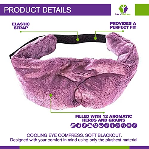 Cooling Eye Compress - Soft Blackout All Natural Aromatherapy for Tension Relaxation, Stress and Pain Relief - Wearable Tension Migraine & Headache Relief - Long Lasting Cooling Therapy - color: Mauve