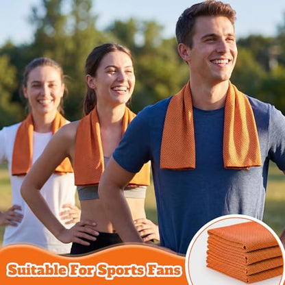 Honoson 30 Pack Cooling Towels for Neck and Face, 27 x 16 in, Orange - color: Orange