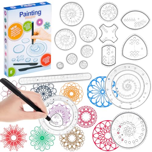 Chivao Spiral Art Kit Circle Stencils Drawing Tool Geometric Ruler,Classic - style: Classic