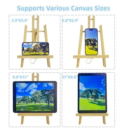 Adjustable Portable Tabletop Easel Stand for Painting, Wooden Art Easel, Painting Easel for Canvas and Sign Display – Sturdy, Versatility Art Easel for Painting Parties (11.8"X7.5"X1.18") - size: 11.8"X7.5"X1.18"