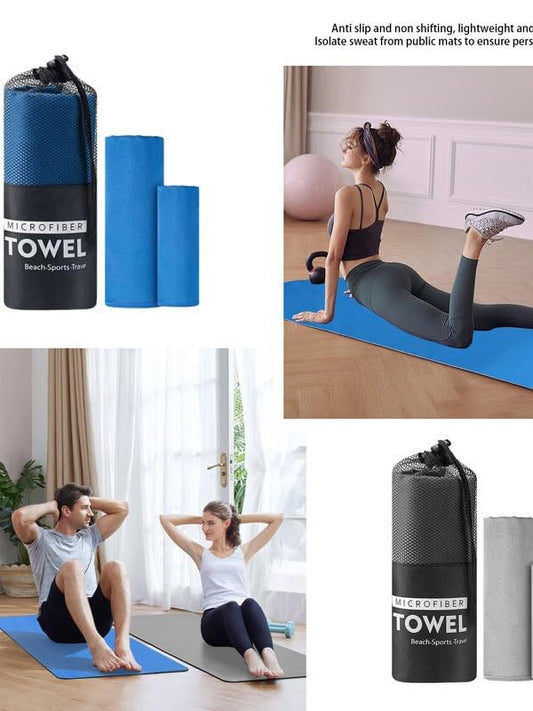 Microfiber Towel Travel Sports Towel, High Water Absorption, Lightweight, for Fitness Yoga, Swimming,Travel,Camping etc (Blue, L 60"x30") - color: Blue, size: L 60"x30"