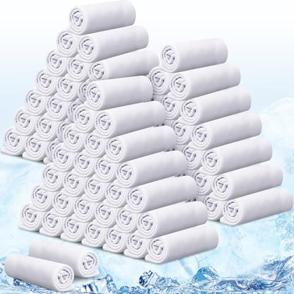 BBTO 100 Pack Cooling Towel Bulk - color: White, size: 32 x 12 Inch